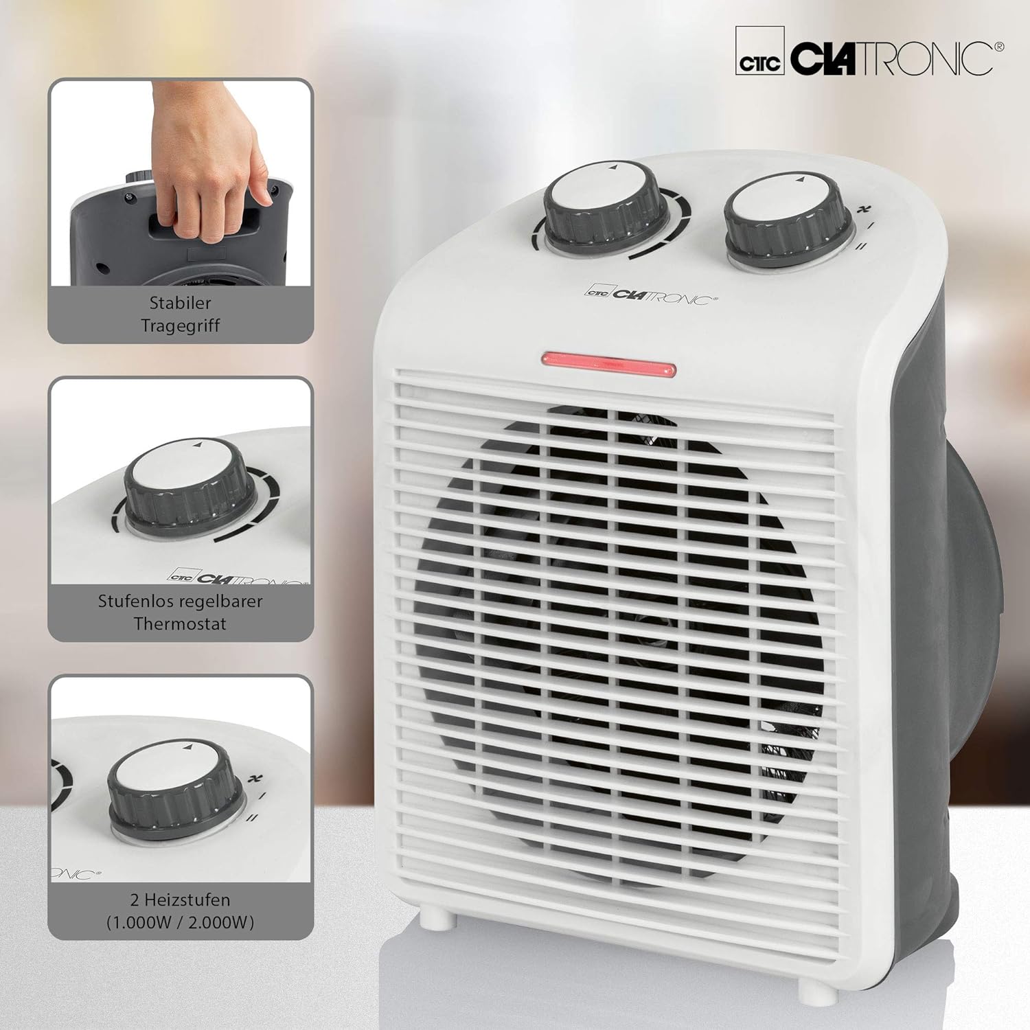 CLATRONIC HL 3761 Heizlufter 1.000/2.000 W
