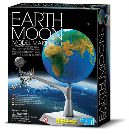 4M Kidzlabs Earth & Moon Model Kit – STEM Toys Science Lab DIY Orbit Planetarium Educational Gift