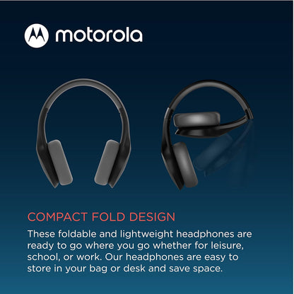 Motorola Sound MOTO XT500 / Escape - Bluetooth headphones - 15 hours - Multipoint technology - Foldable - Compatible with Siri and Google Assistant - Black