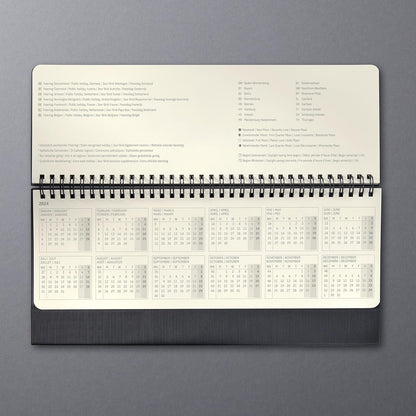 SIGEL C2480 Conceptum Desktop planner 2024, large, large, Black, hardcover, 2 pages equal to the week at the bottom and notes at the top, 132 pages 30 x 14.3 cm