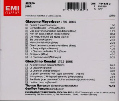 Lieder von Meyerbeer und Rossini