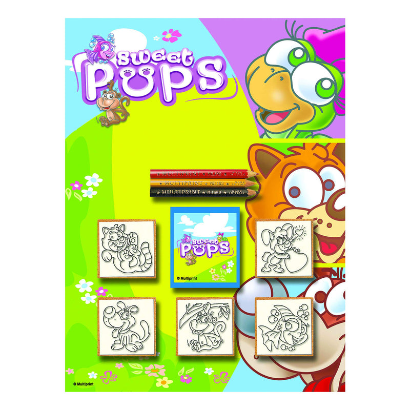 Multiprint 5853 - Blister 5 Timbri - Sweet Pups
