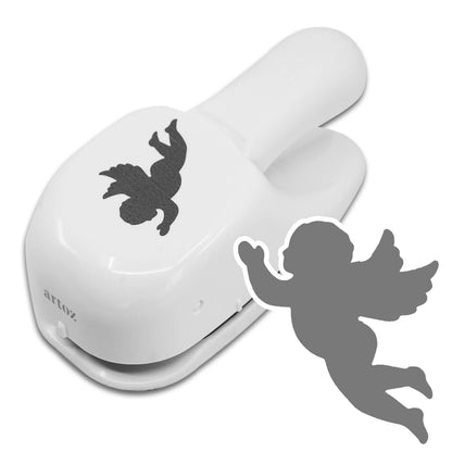 ARTOZ Punch - Angel, 5 cm, paper punch, hole punch, motif punch for Christmas, wedding, christening, hole punch with Putto motif, suitable up to 220 g/m²