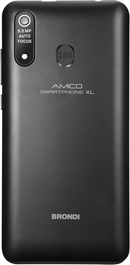 Brondi Amico Smartphone XL 15,2 cm (6") Double SIM Android 11 4G USB Type-C 2 Go 16 Go 2500 mAh Noir