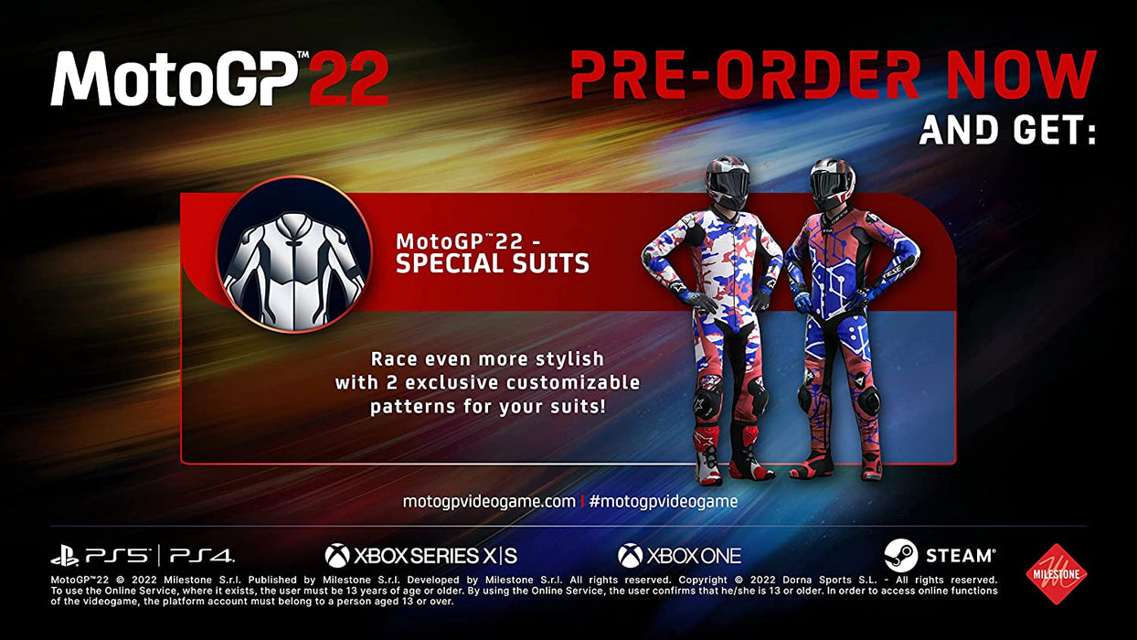 MotoGP22 Standard Edition (PS5) Includes Special Suits Liveries Exclusive to Amazon.co.uk