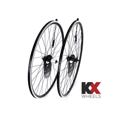 KX Pro Road 700C Q/R Sealed Bearing Wheel 10-11 Speed in Black - Front