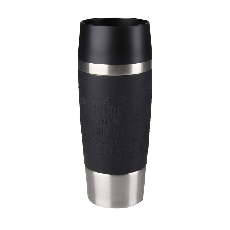 Emsa Vacuum Travel Mug 12.2 fl .oz. in black, Stainless Steel, 1 Count (Pack of 1) Previous model Sleeve Black