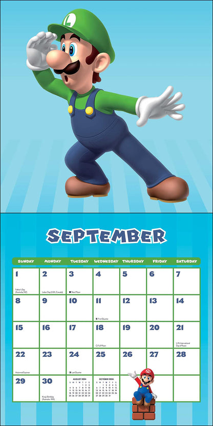 Wall - Cal 24 Super Mario 2024 Wall Calendar