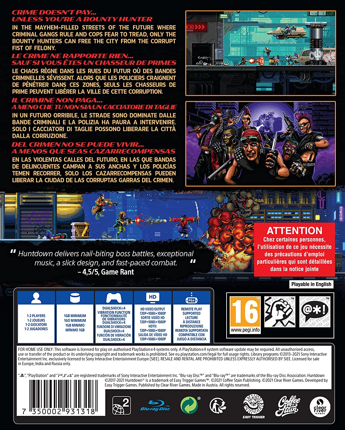 Huntdown (Playstation 4) (PS4)