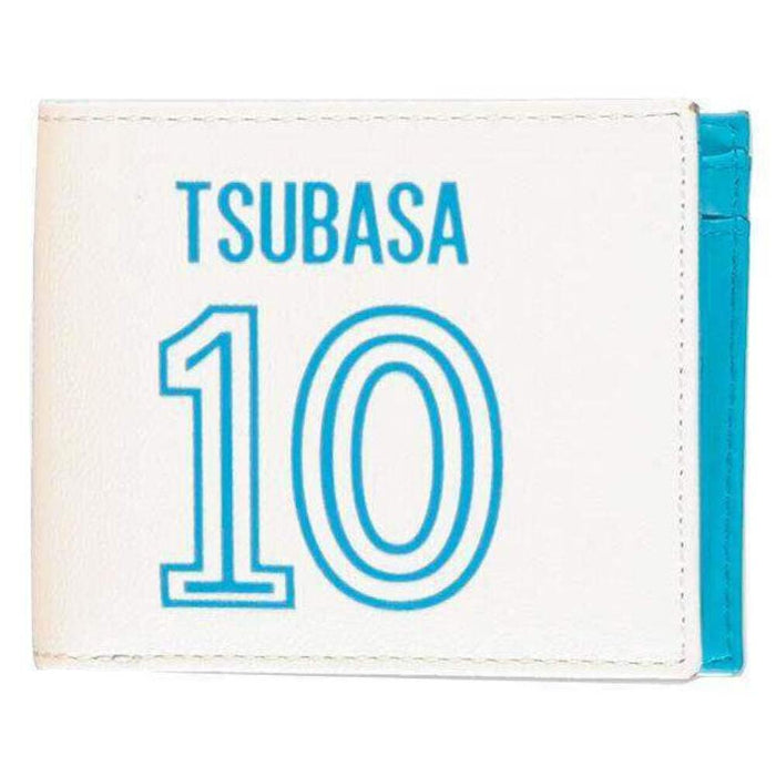 Captain Tsubasa Tsubasa 10 Logo Bi-Fold Wallet, Male, White/Blue (Mw846864Cts)