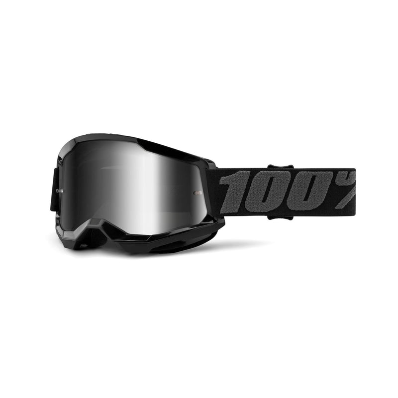 100% Strata 2 Goggle Black / Silver Mirror Lens