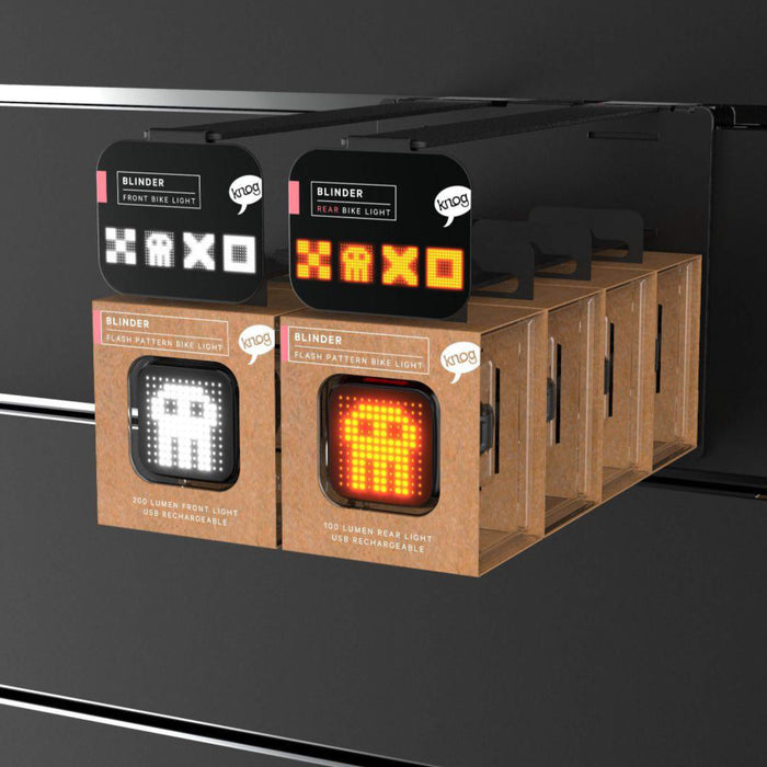 Knog Blinder Skull Slatwall Display 8pc