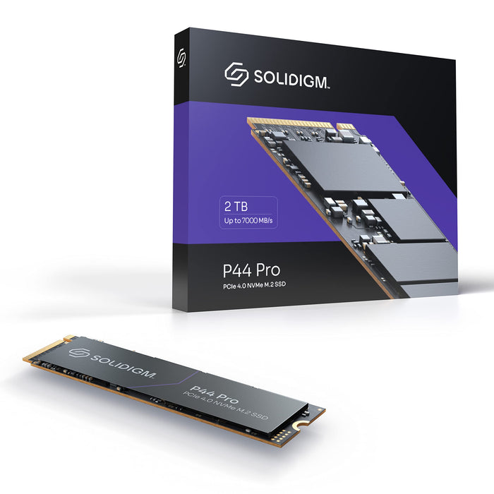 Solidigm™ P44 Pro Series 2TB PCIe GEN 4 NVMe 4.0 x4 M.2 2280 3D NAND Internal Solid State Drive, Read/Write Speed up to 7000MB/s and 6500MB/s, SSDPFKKW020X7X1…