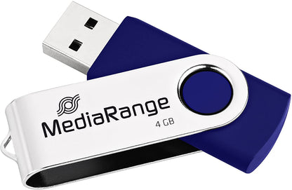 MediaRange USB-Stick MR907 blau, silber 4 GB