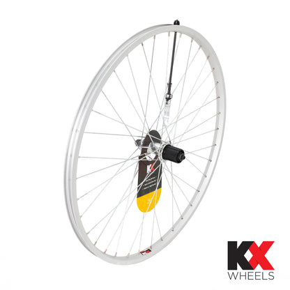 KX MTB 26" Singlewall Q/R Cassette Wheel Rim Brake (Rear) - Silver