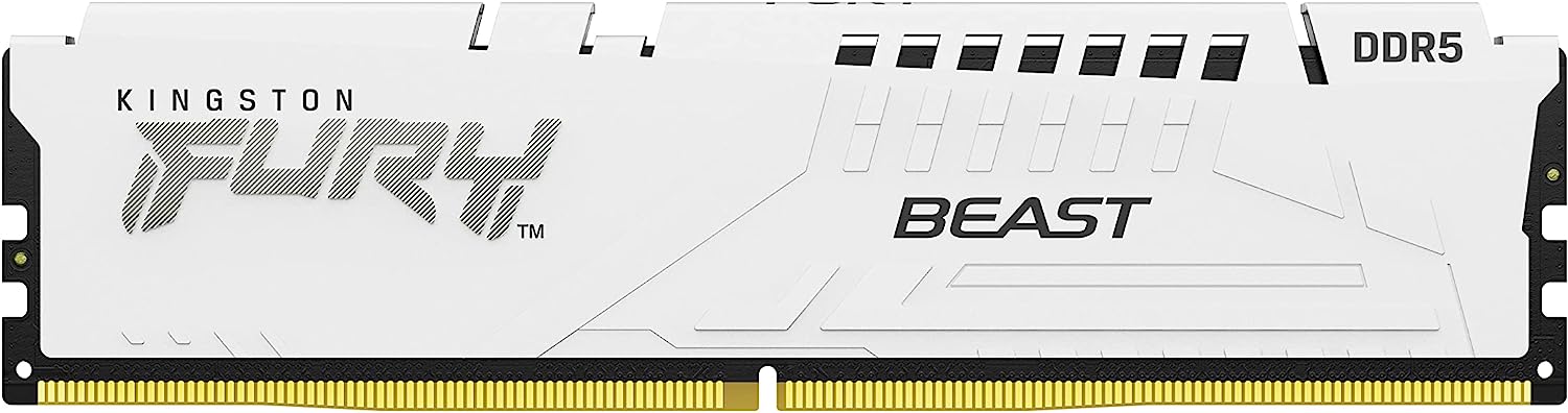 Kingston FURY Beast White XMP 16GB 6000MT/s DDR5 CL40 DIMM Desktop Gaming Memory Single Module - KF560C40BW-16