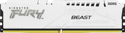 Kingston FURY Beast White XMP 16GB 6000MT/s DDR5 CL40 DIMM Desktop Gaming Memory Single Module - KF560C40BW-16