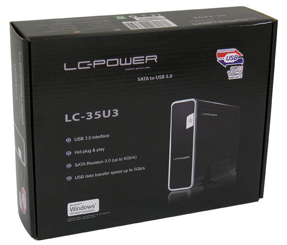 LC-Power LC-35U3 storage drive enclosure Black 3.5"