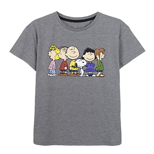 Women’S Short Sleeve T-Shirt Snoopy Grey Dark Grey (Size: M)