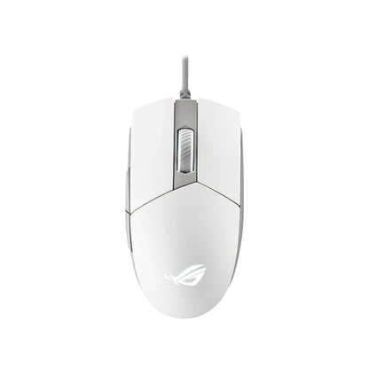 ASUS ROG Strix Impact II Wired Gaming Mouse, 6,200 DPI Optical Sensor, 5 Programmable Buttons, RGB, Swappable Switch Design, Lightweight, Left Hand Friendly, Moonlight White Moonlight White White
