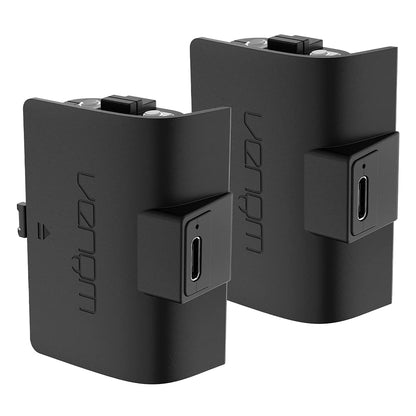 Venom Twin High Capacity Rechargeable Battery Pack Black for Xbox Series X/S & One - Black 1100mAh (Black)
