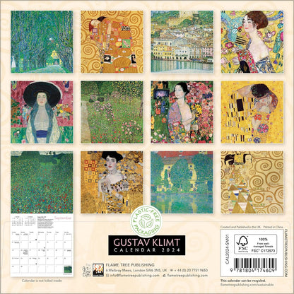 Gustav Klimt Mini Wall Calendar 2024 (Art Calendar)