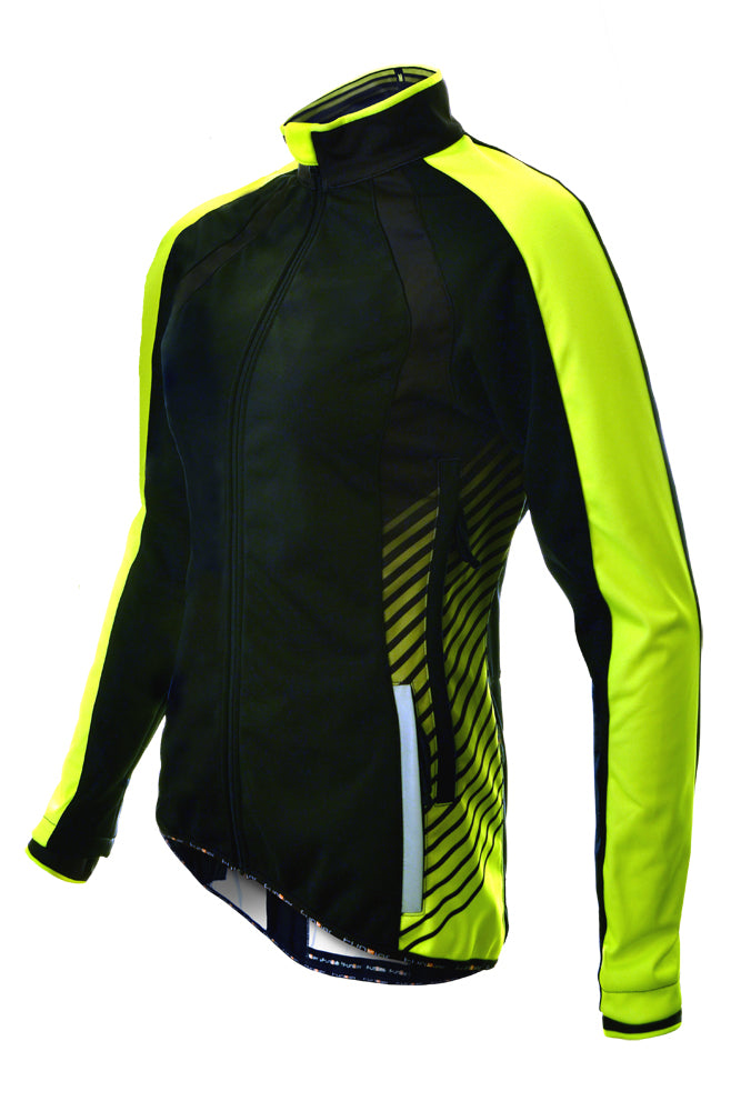 Funkier Tacona WJ-1324 Ladies Softshell Windstopper Jacket in Black/Yellow - X-Large
