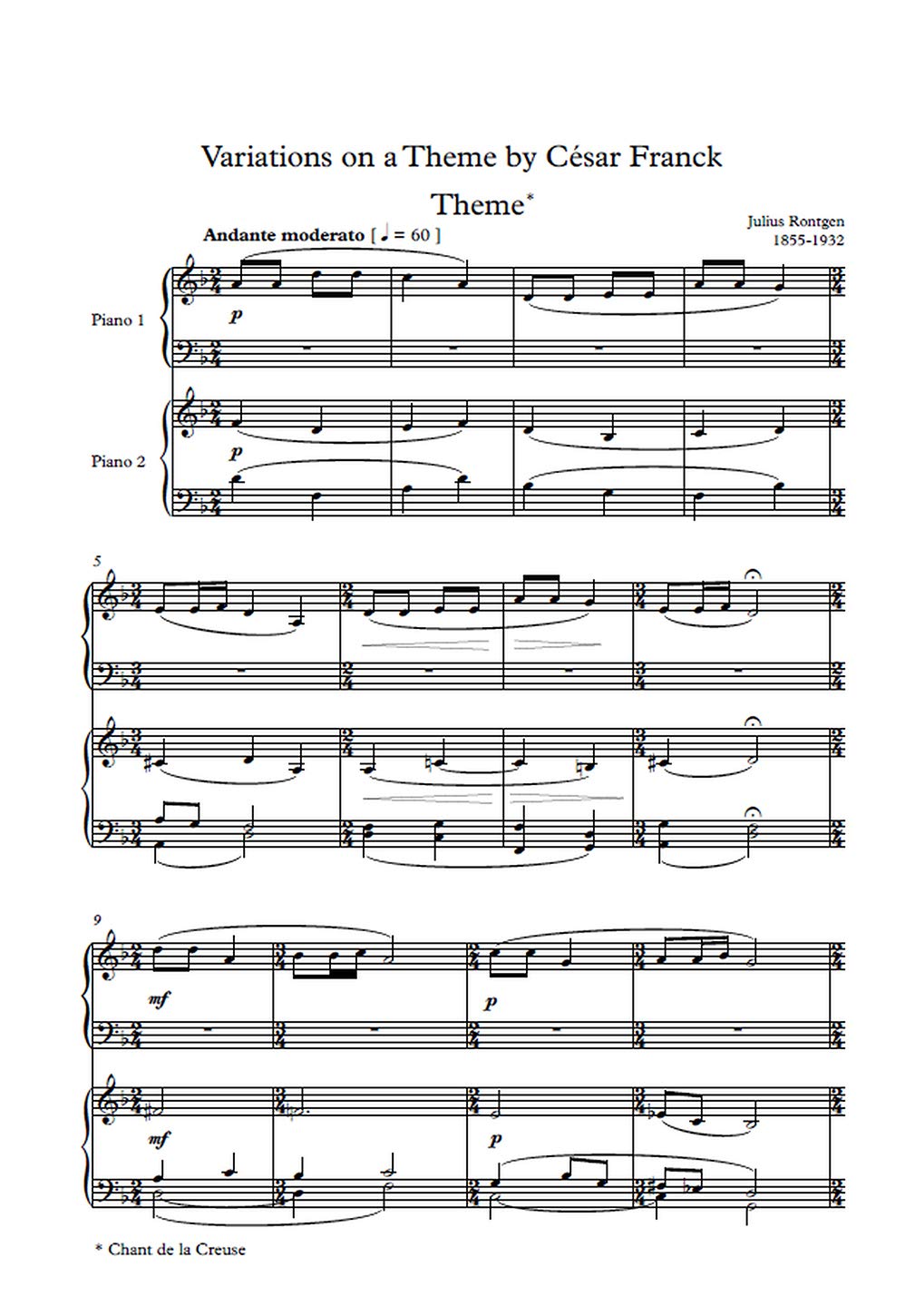 Röntgen: Variations on a Theme by Cesar Franck
