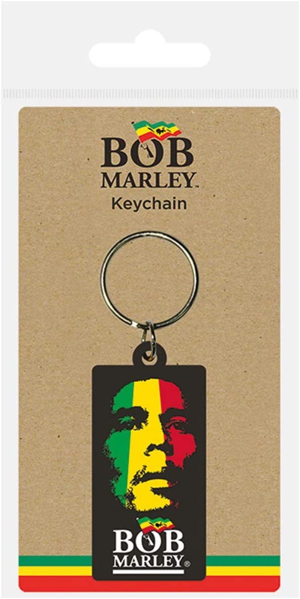 Bob Marley: Pyramid - Face (Rubber Keychain / Portachiavi Gomma)