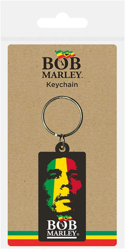 Bob Marley: Pyramid - Face (Rubber Keychain / Portachiavi Gomma)