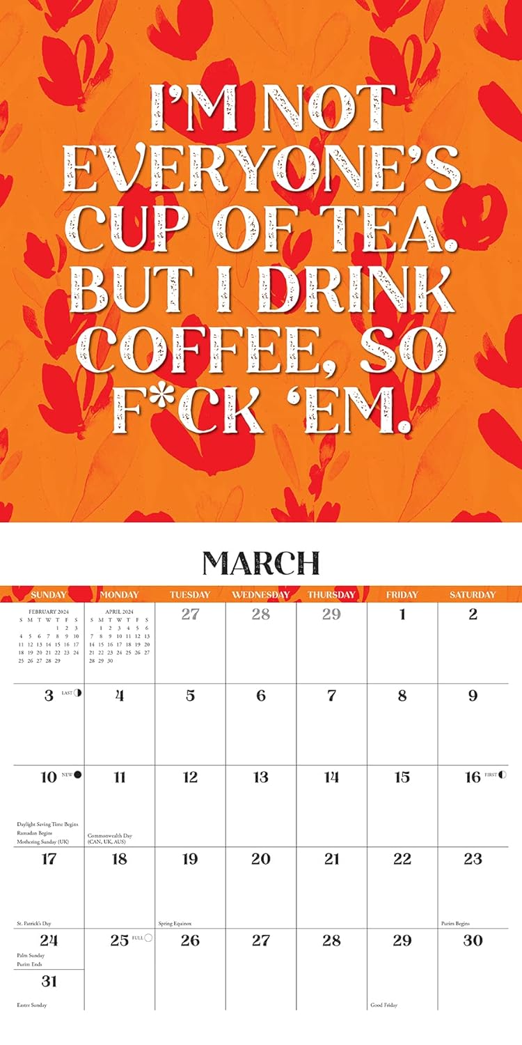Make Every Day Your Bitch 2024 12 X 12 Wall Calendar