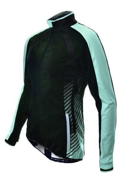 Funkier Tacona WJ-1324 Ladies Softshell Windstopper Jacket in Black/Mint - X-Large