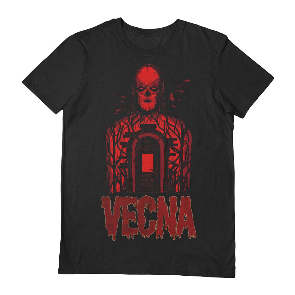 STRANGER THINGS 4 (VECNA DOOR) BLACK UNISEX T-SHIRT (UNIT2 EXC)
