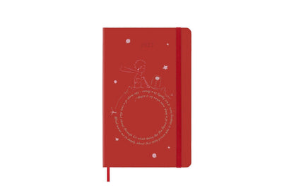 Moleskine Weekly Planner 2023, 12-Month Monthly Diary, Limited Edition Le Petit Prince, Weekly Planner With Hard Cover And Elastic Closure, Large Size 9 x 14 cm, Color Rose Hard Cover Large Red
