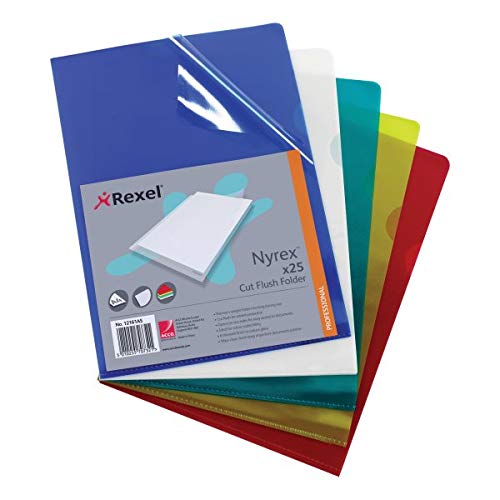 ACCO - Rexel Nyrex Cut Flush Folder Polypropylene A4 110 Micron Blue (Pack 25) 12161BU