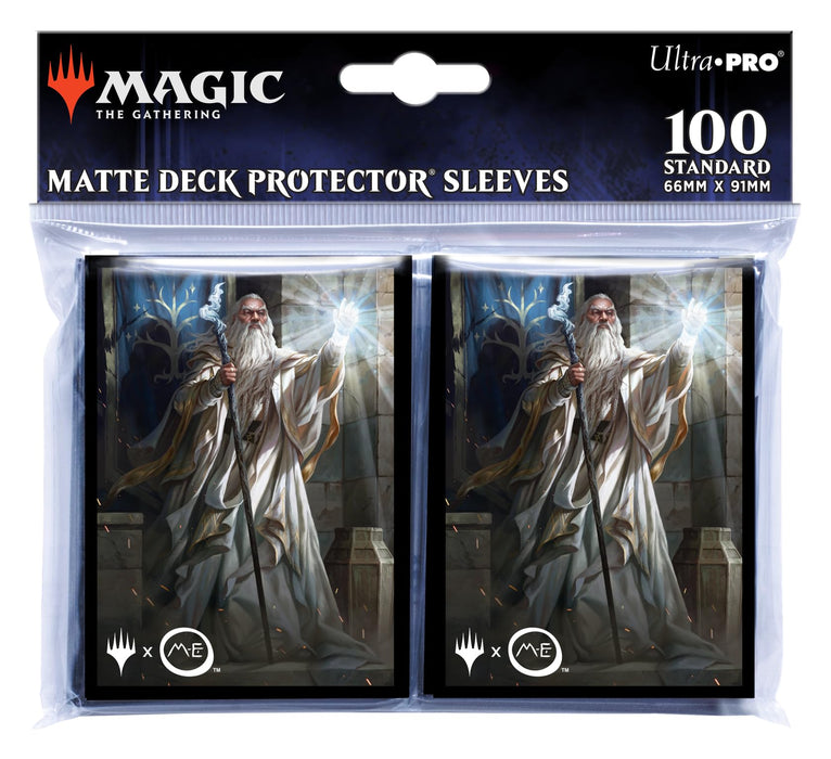 Ultra Pro - The Lord of The Rings: Tales of Middle-Earth 100ct Deck Protector Sleeves - Ft. Gandalf for Magic: The Gathering - Glare-Free Matte Finish & ChromaFusion Technology for Card Protection