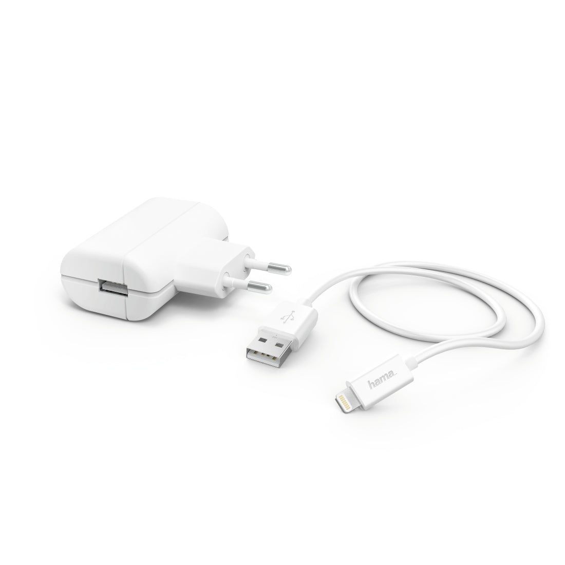 hama Ladekabel mit Adapter weiB 1,0 m, 12 Watt