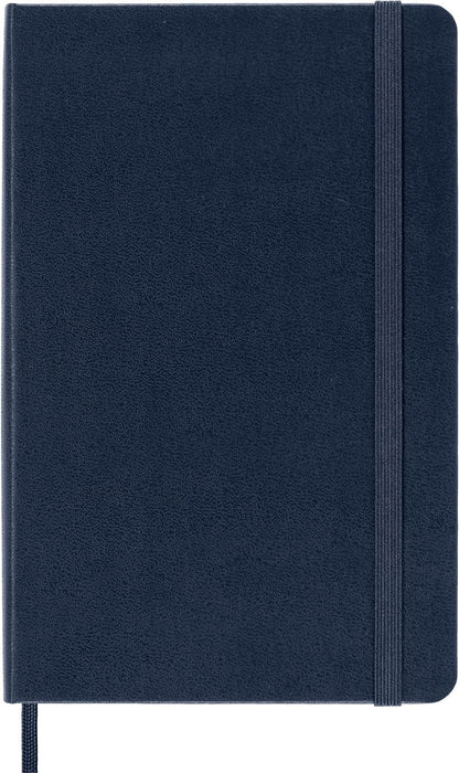 Moleskine Classic Plain Paper Notebook, Hard Cover and Elastic Closure Journal, Color Sapphire Blue, Size Medium 11.5 x 18 cm, 208 Pages Sapphire Blue Medium Plain