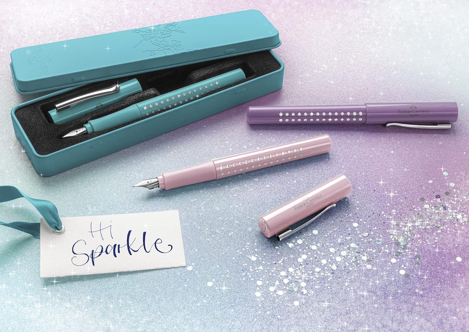 Faber-Castell Fountain Pen Sparkle Violet - M Nib Pink Nib width M
