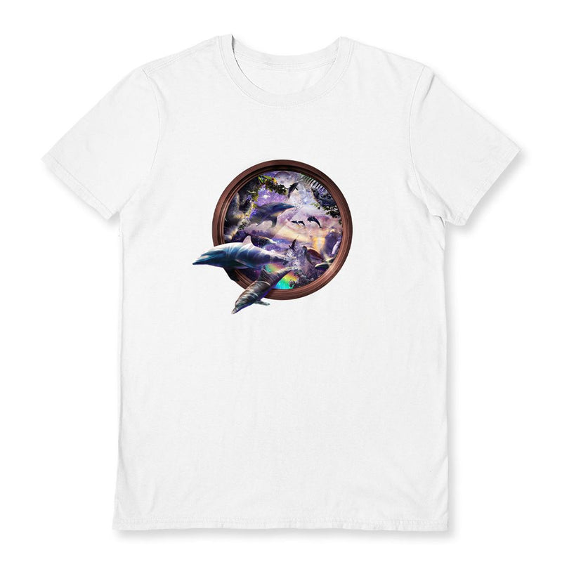 RANDOM GALAXY (MAJESTIC SPACE WINDOW) WHITE UNISEX T-SHIRT