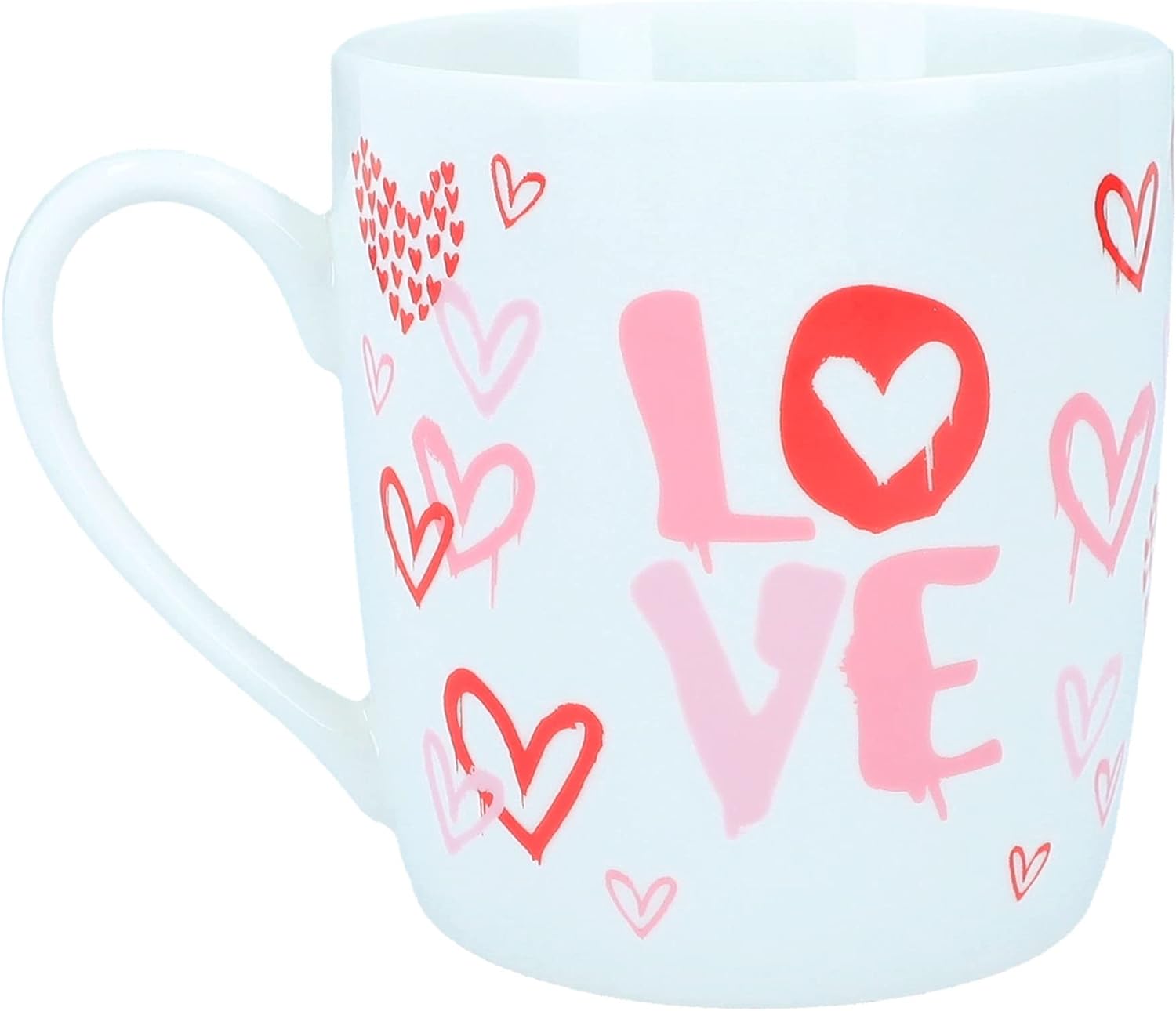 Depesche 12374 TOPModel One Mug in White with Model Heart Pattern and Wording Love Drinking Cup with Porcelain Handle Capacity Approx. 300 ml Multi-Coloured
