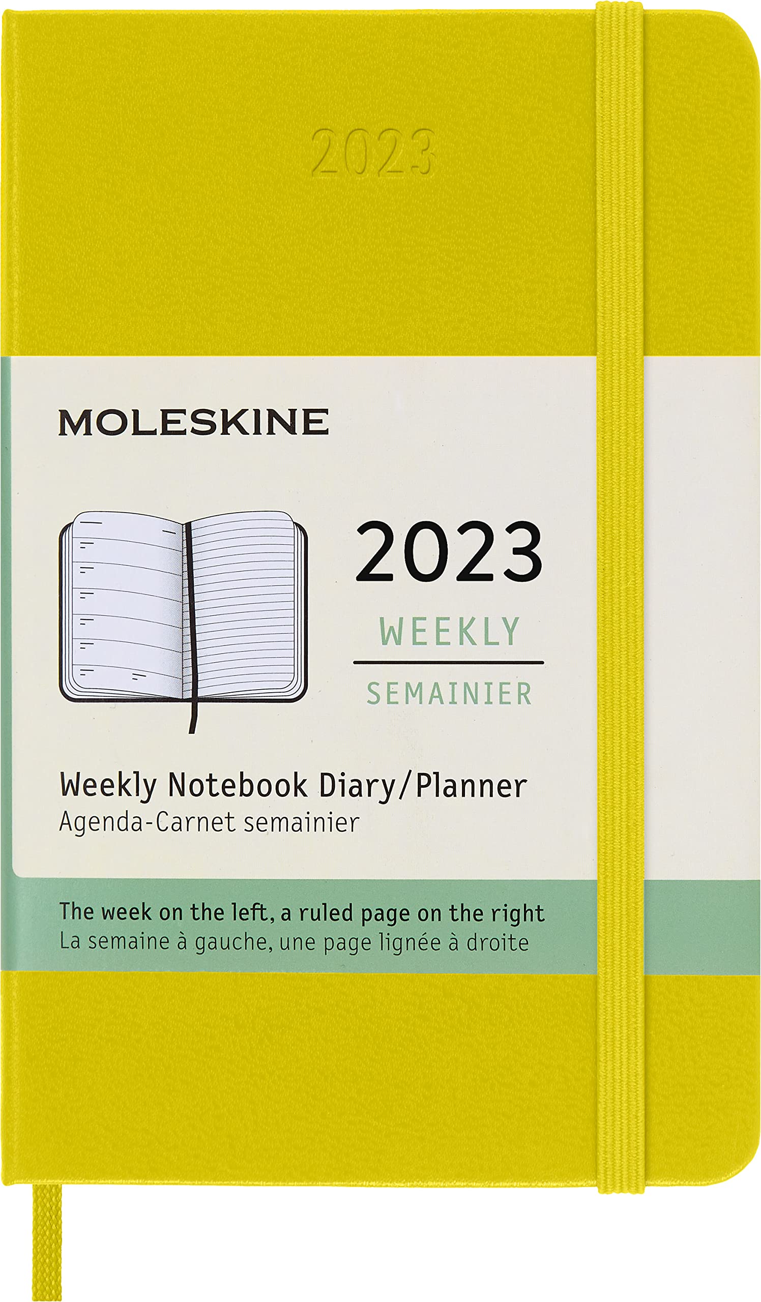 Moleskine Weekly Planner 2023, 12-Month Weekly Diary, Weekly Planner and Notebook, Hard Cover, Pocket Size 9 x 14 cm, Colour Hay Yellow Hard Pocket Hay Yellow
