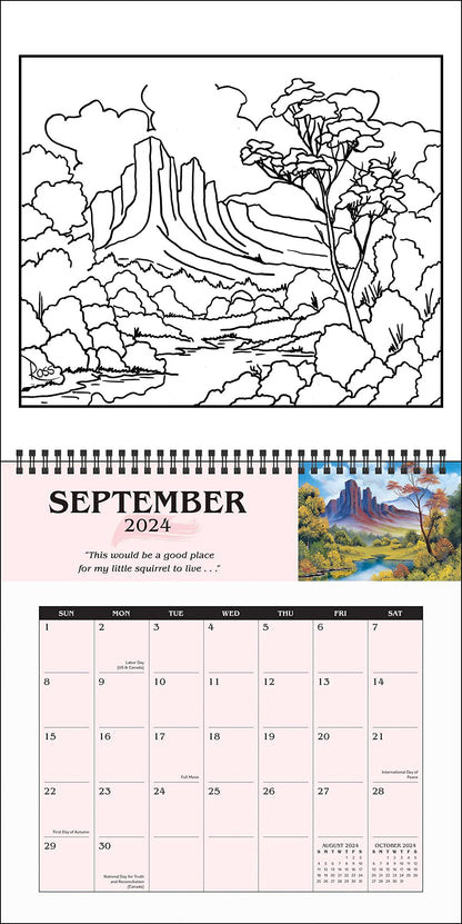 Wall - Cal 24 Bob Ross 2024 Coloring Wall Calen