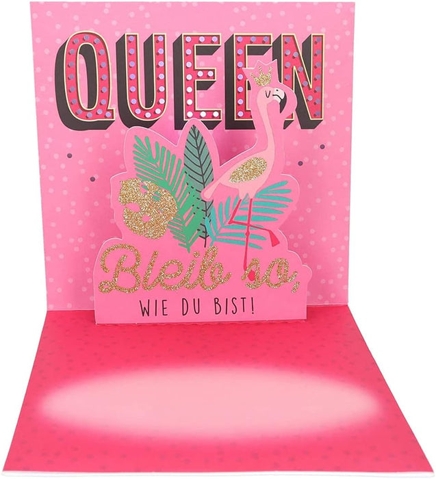 Depesche 0011694-030 Pop-Up Birthday Card Folding Card with Music, Light Elements and an Original Saying, Birthday Card with Envelope, Format 15.5 x 15.5 cm