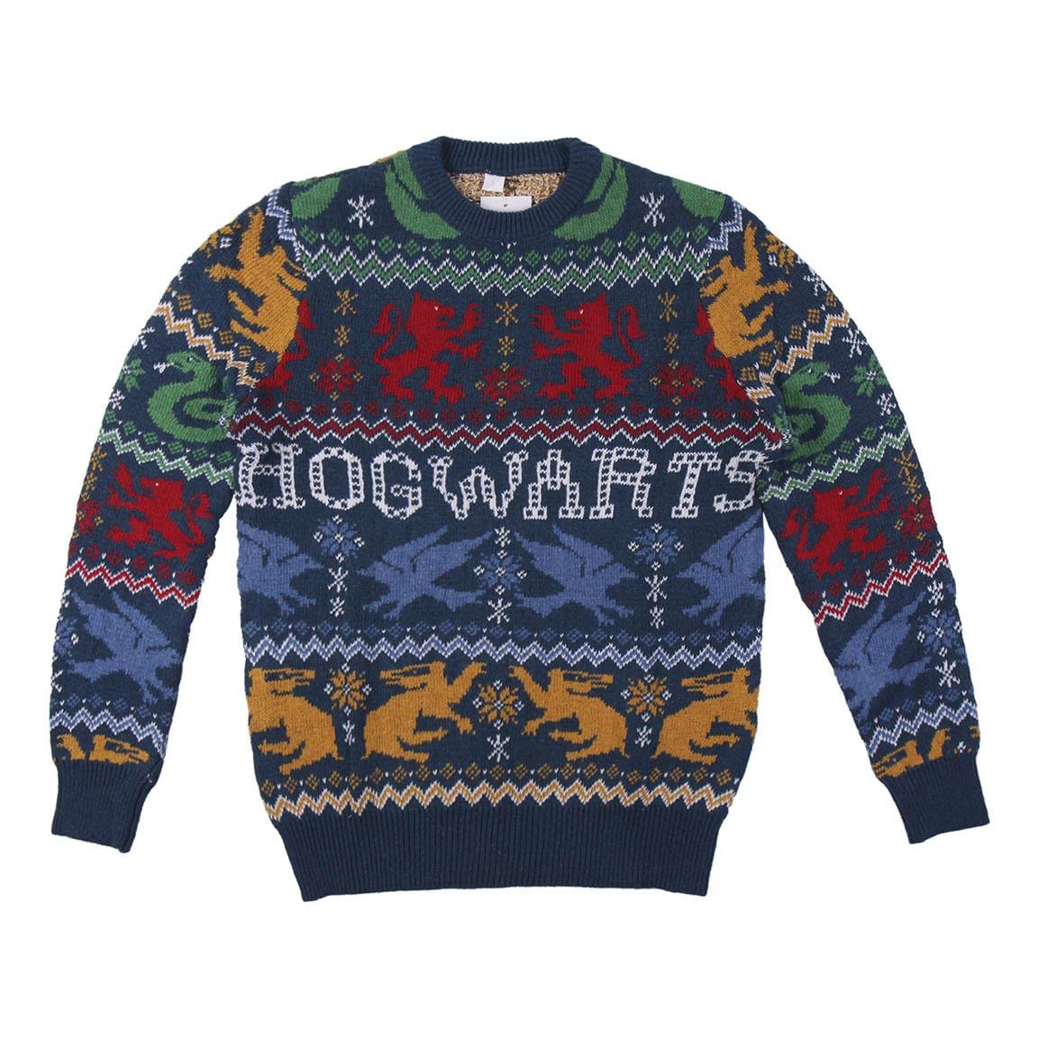 CERDÁ LIFE'S LITTLE MOMENTS Women's Hogwarts Knitted to Spend Endearing and Family-Christmas Sweater Woman and Man Sweatshirt XXL Blue