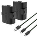 Venom Twin High Capacity Rechargeable Battery Pack Black for Xbox Series X/S & One - Black 1100mAh (Black)