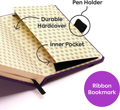 Dingbats* Wildlife A6 Pocket Purple Hippo Notebook - Dotted Purple Hippo Dotted