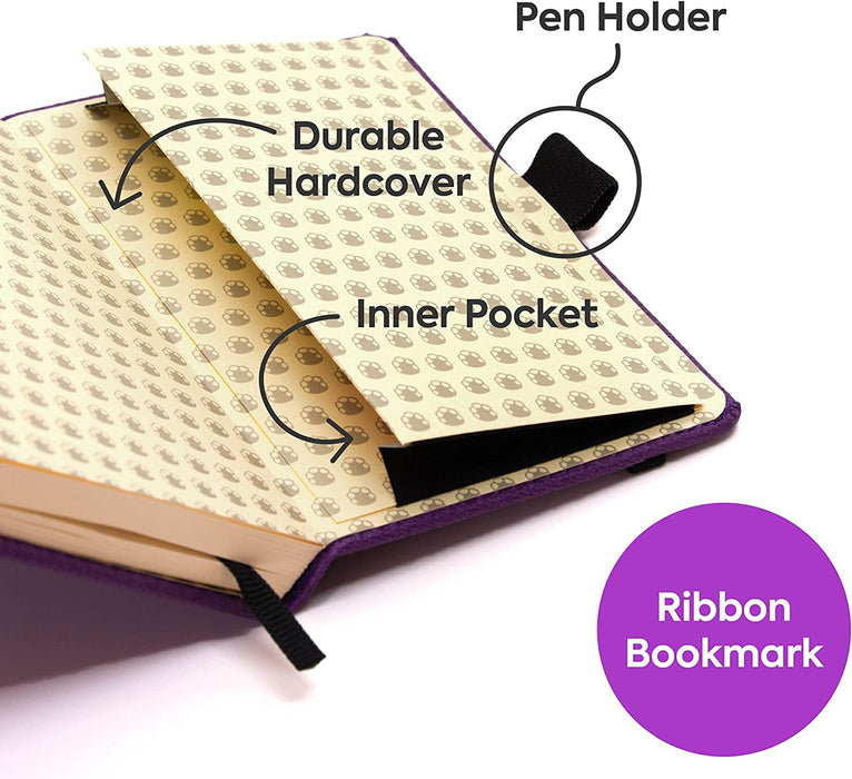 Dingbats* Wildlife A6 Pocket Purple Hippo Notebook - Dotted Purple Hippo Dotted