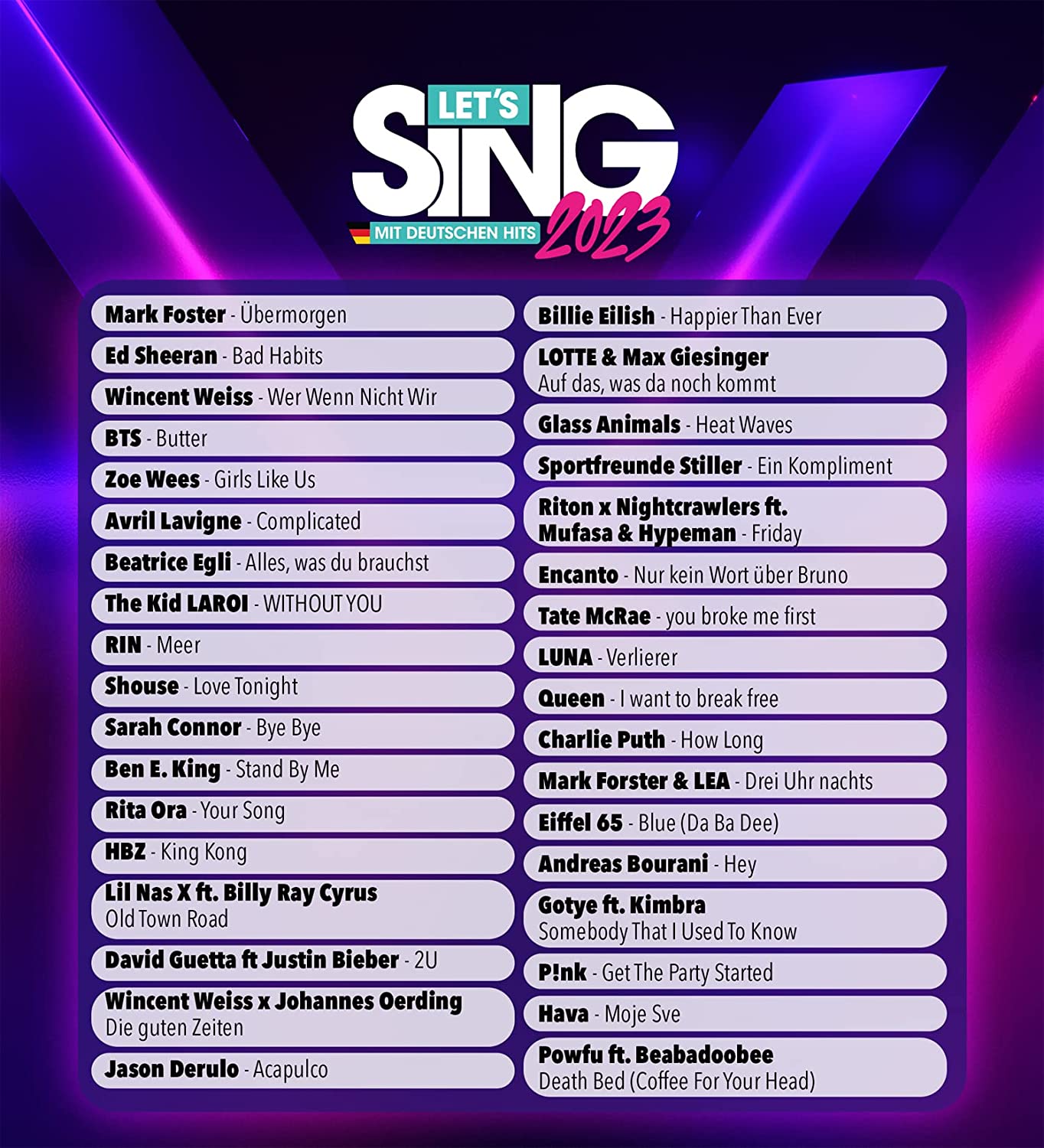 Let's Sing 2023 German Version  (PlayStation 5) PlayStation 5 Spiel + 2 Mikrofone