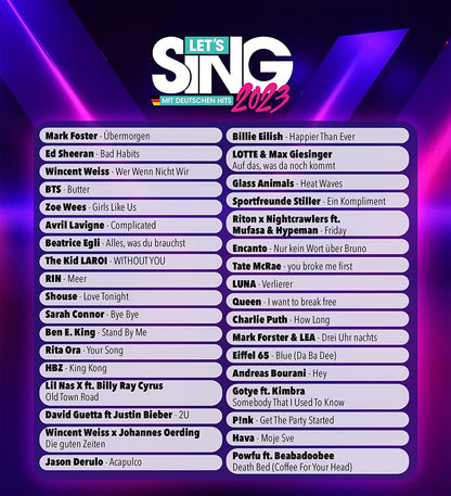 Let's Sing 2023 German Version  (PlayStation 5) PlayStation 5 Spiel + 2 Mikrofone
